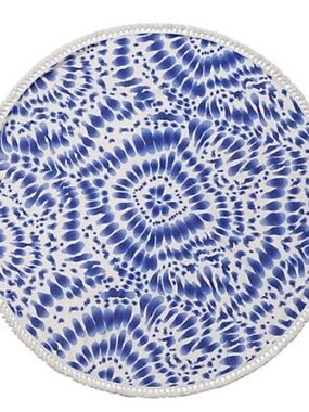 Enchante Home Indigo Round Turkish Beach Towel 60 inches